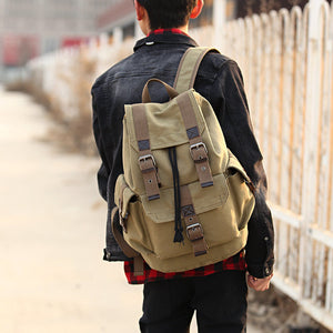 Vintage canvas backpack